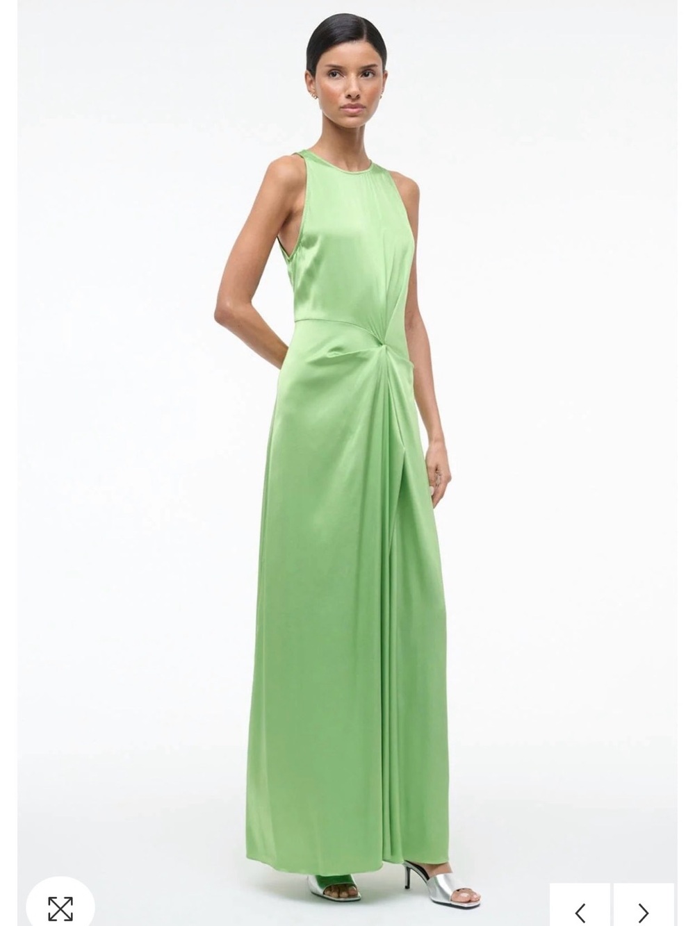 STAUD Kaelyn Silk Dress NWT (size 2, color SPROUT)